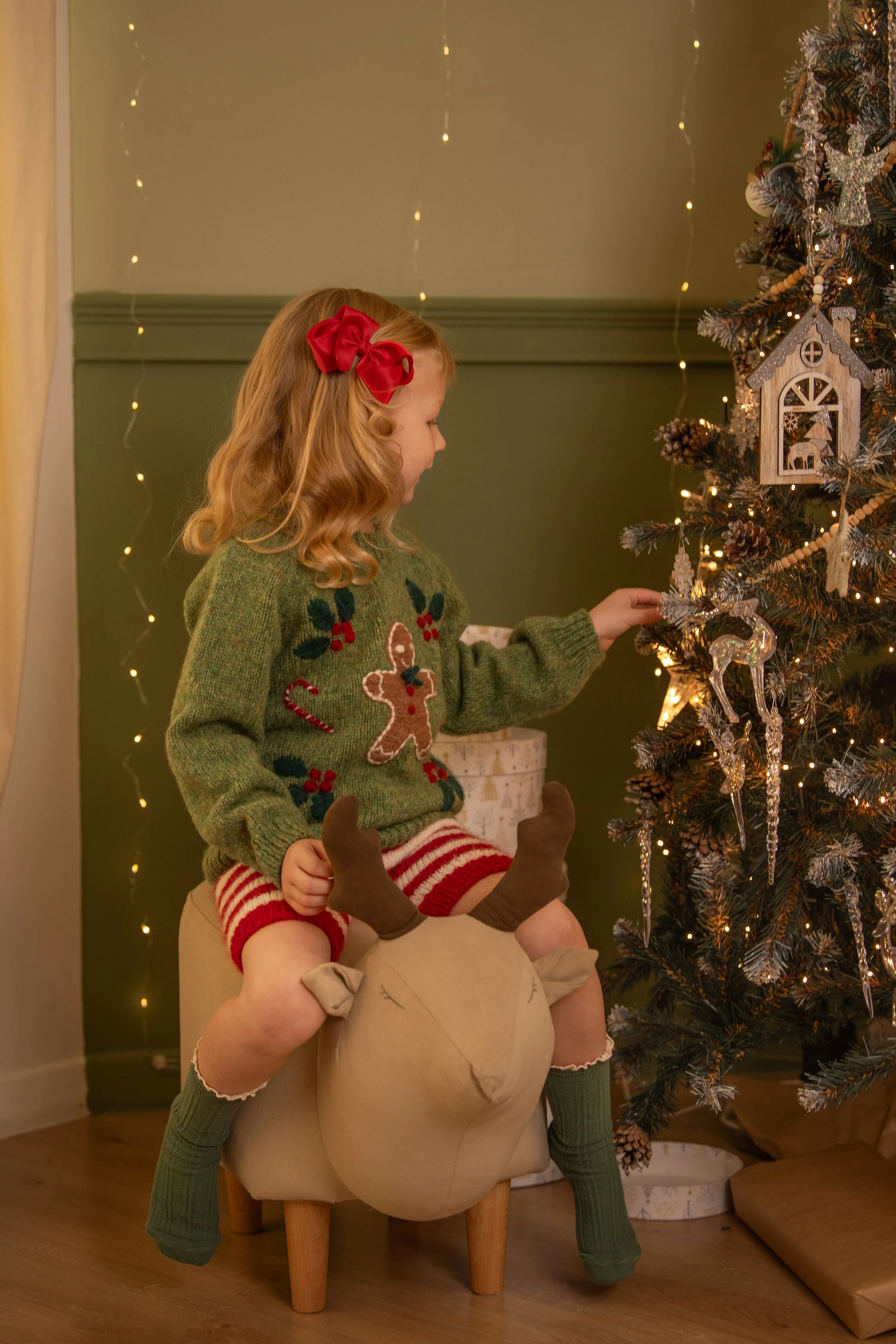 Winter Fairy Tale jumper | Moss Green