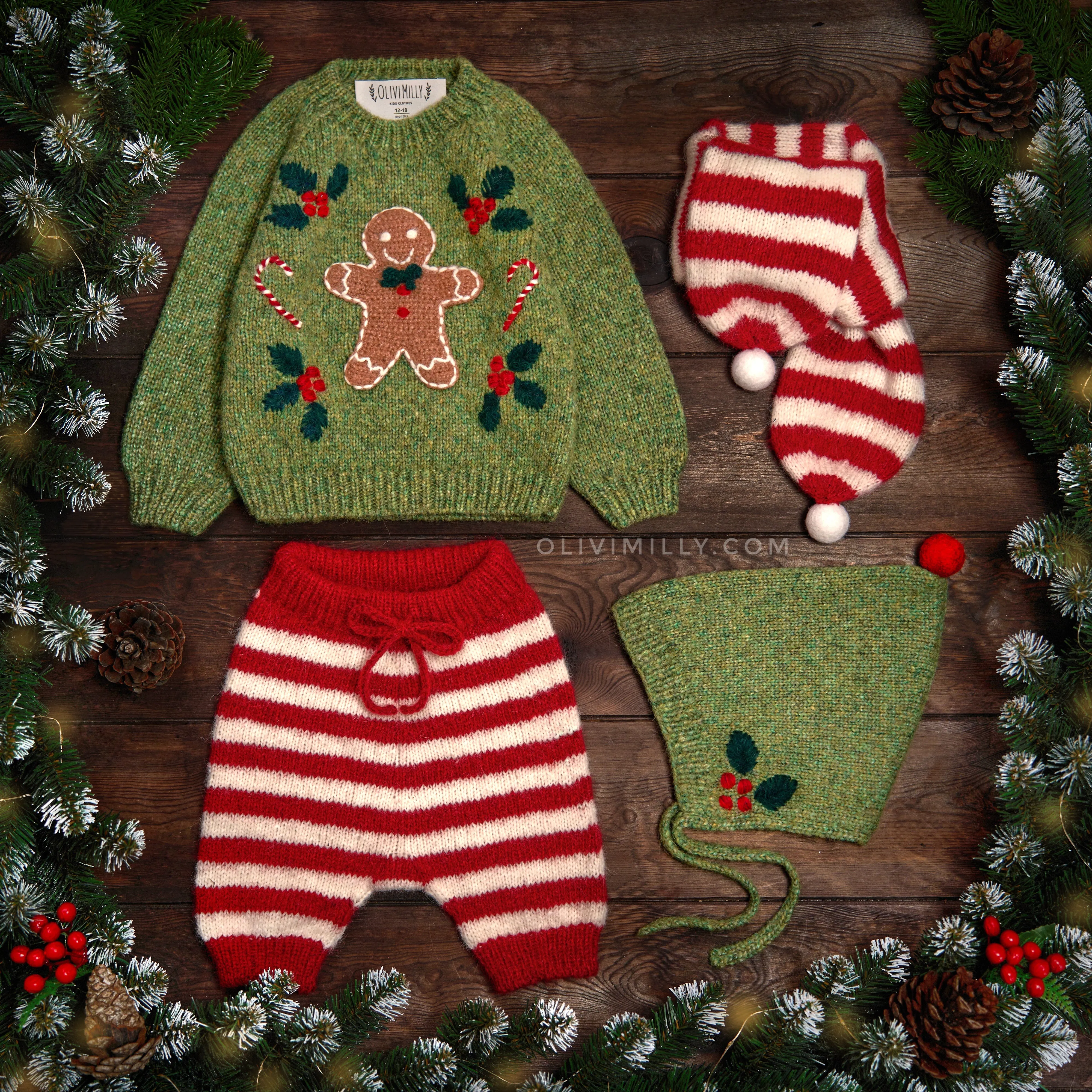 Winter Fairy Tale jumper | Moss Green