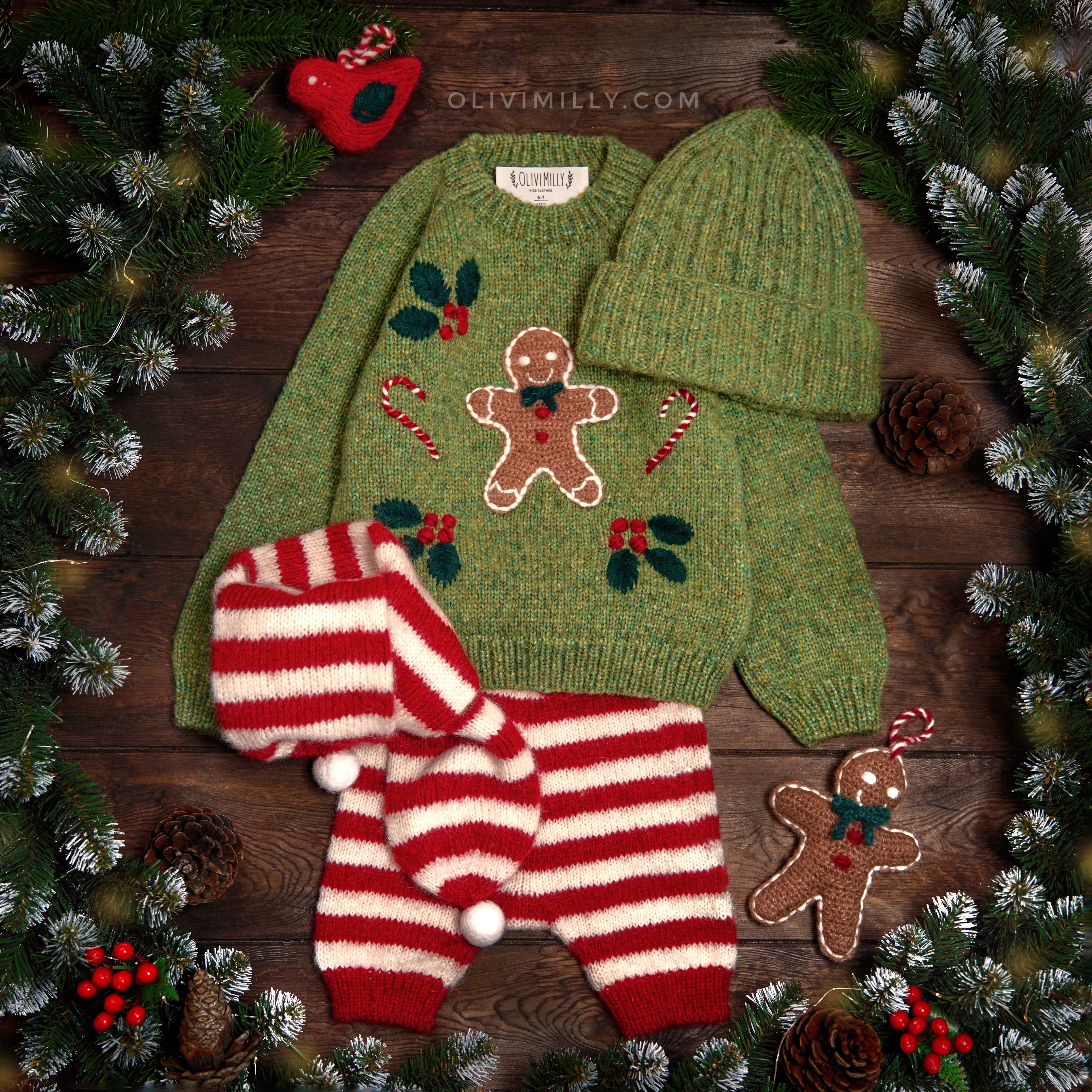 Winter Fairy Tale jumper | Moss Green