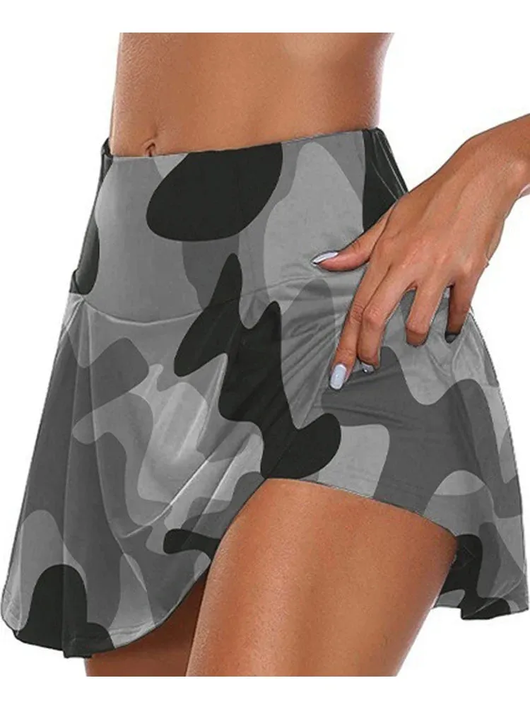 Women Sports Tennis Dance Fitness Short Skirts Quick Drying Solid Female Lining High Waist Mini Golf Sporting Skirts