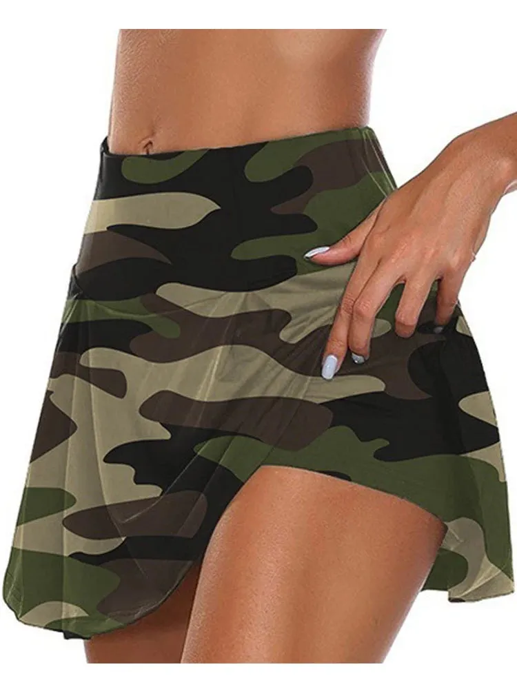 Women Sports Tennis Dance Fitness Short Skirts Quick Drying Solid Female Lining High Waist Mini Golf Sporting Skirts