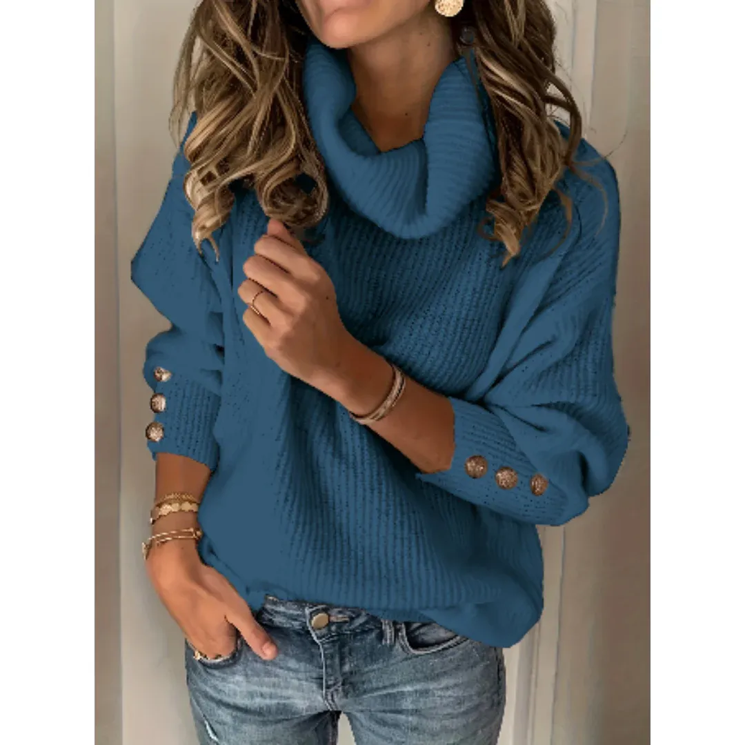 Women's Chic Warm Knitted Roll Neck Sweater | Oversized