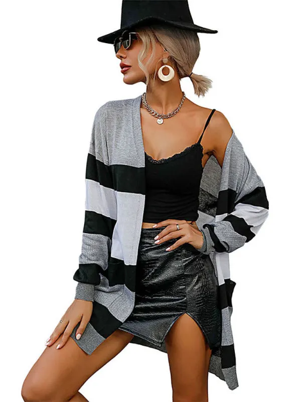 Women's Color Block Cardigan Sweater
