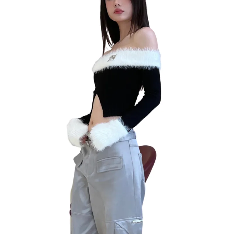 Women's One-shoulder Paneled Sweater