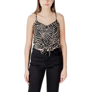 Womens Patterned Tie Front Tank Top