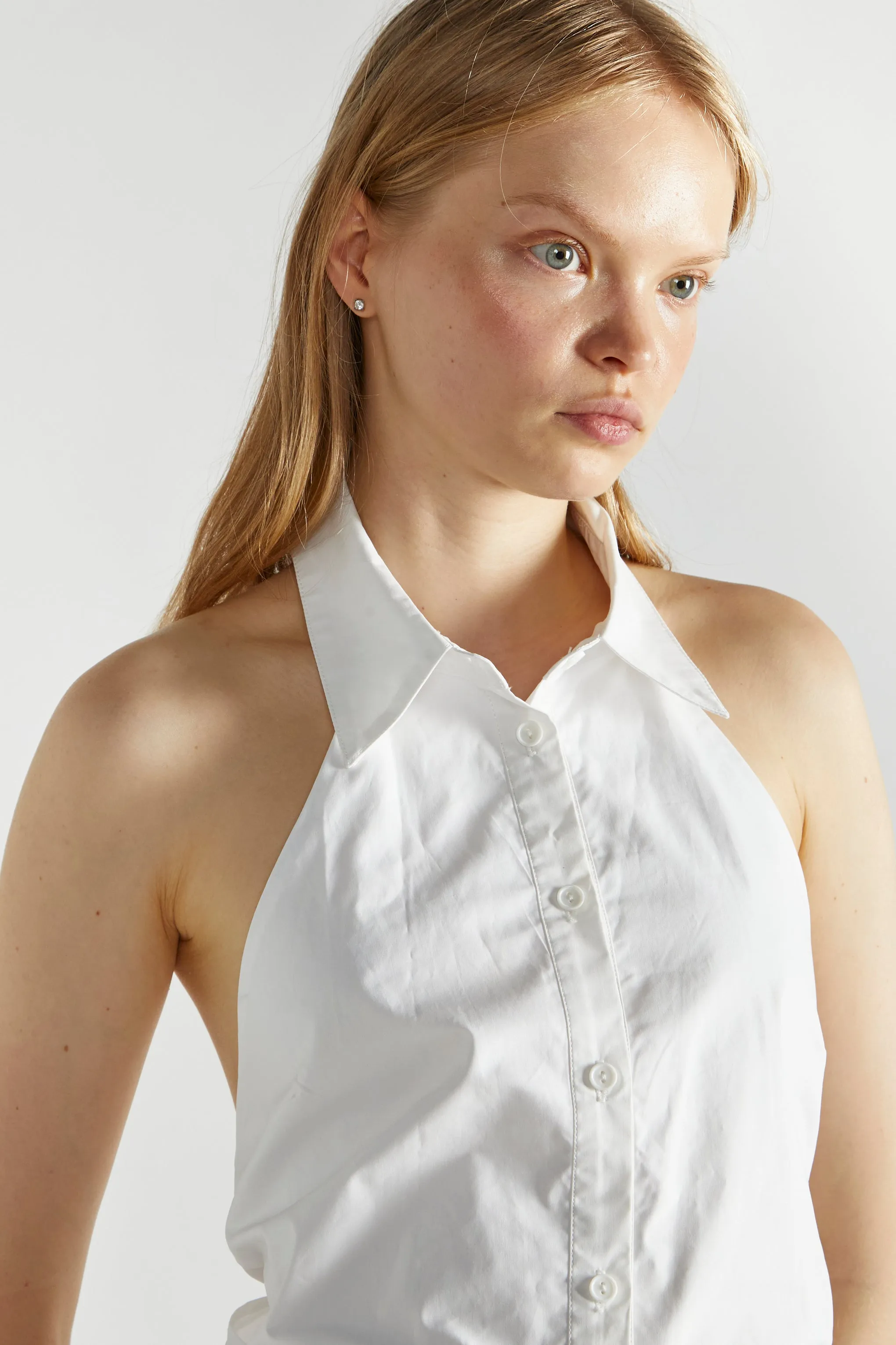 Women's White Tie Back Tops