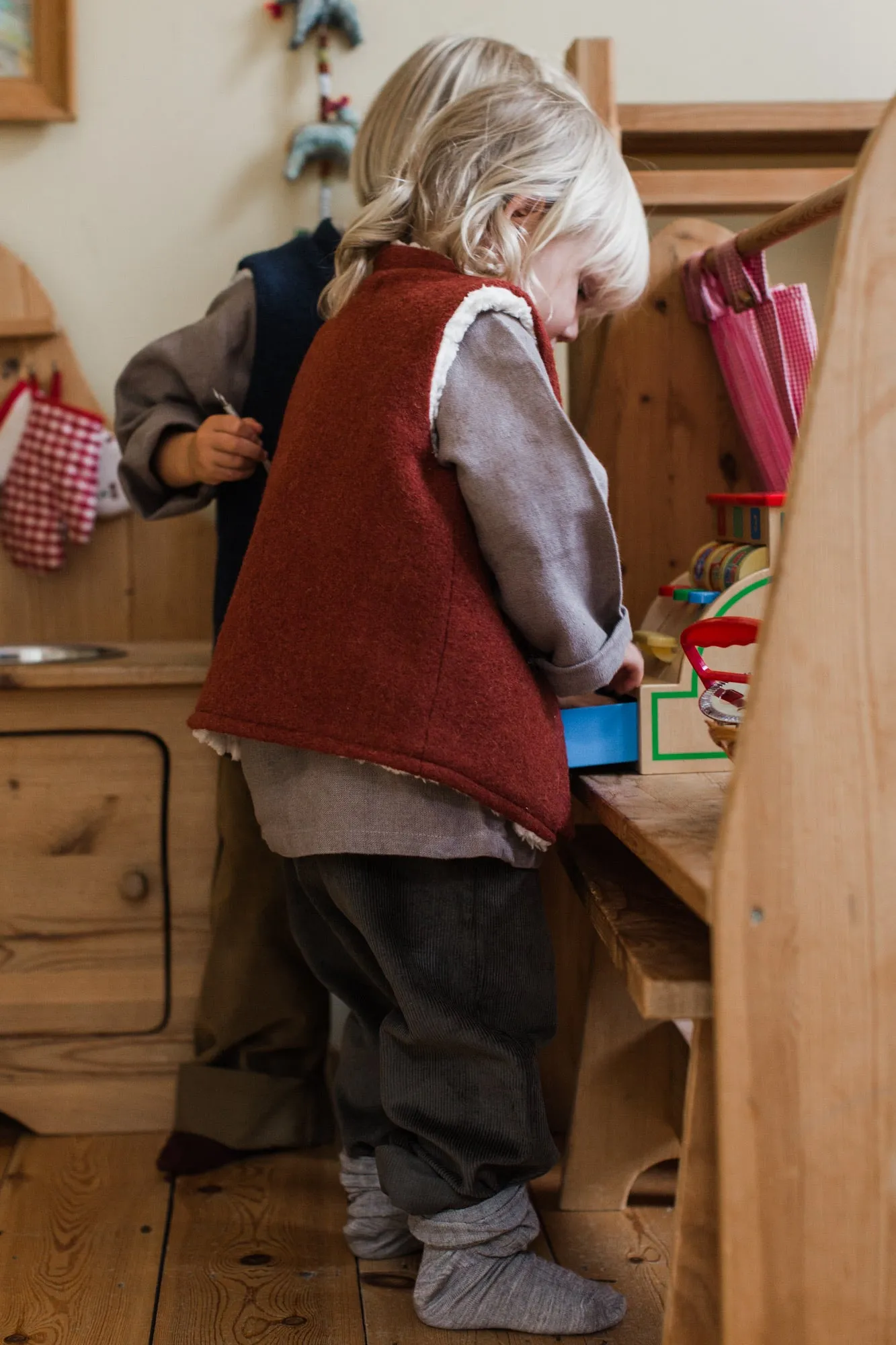 Wool and Sherpa gilet (made to order)