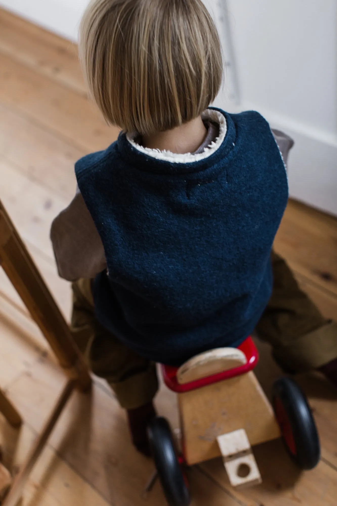 Wool and Sherpa gilet (made to order)