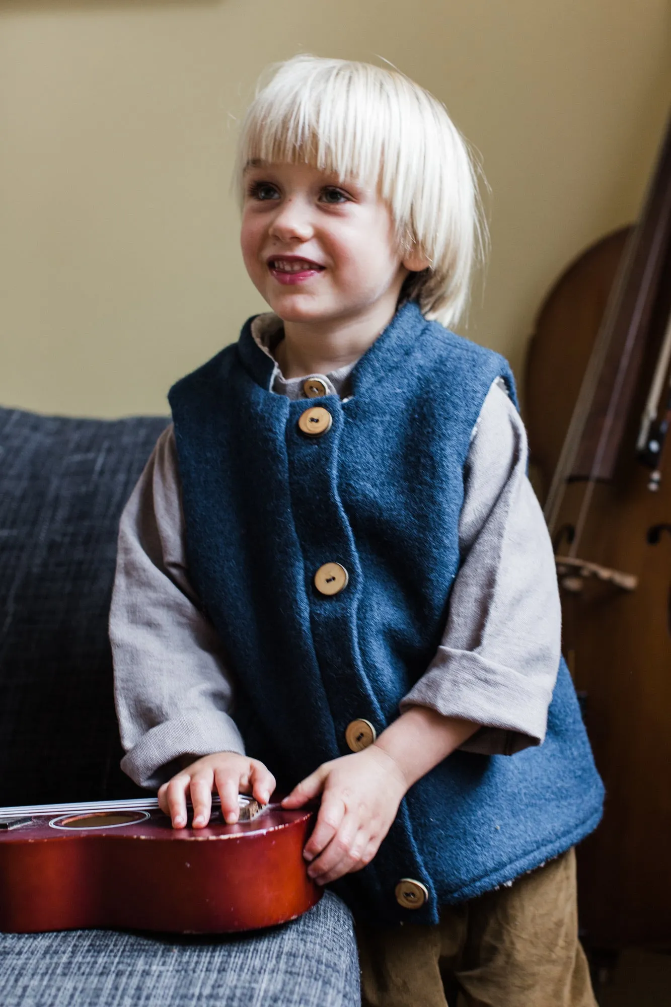 Wool and Sherpa gilet (made to order)