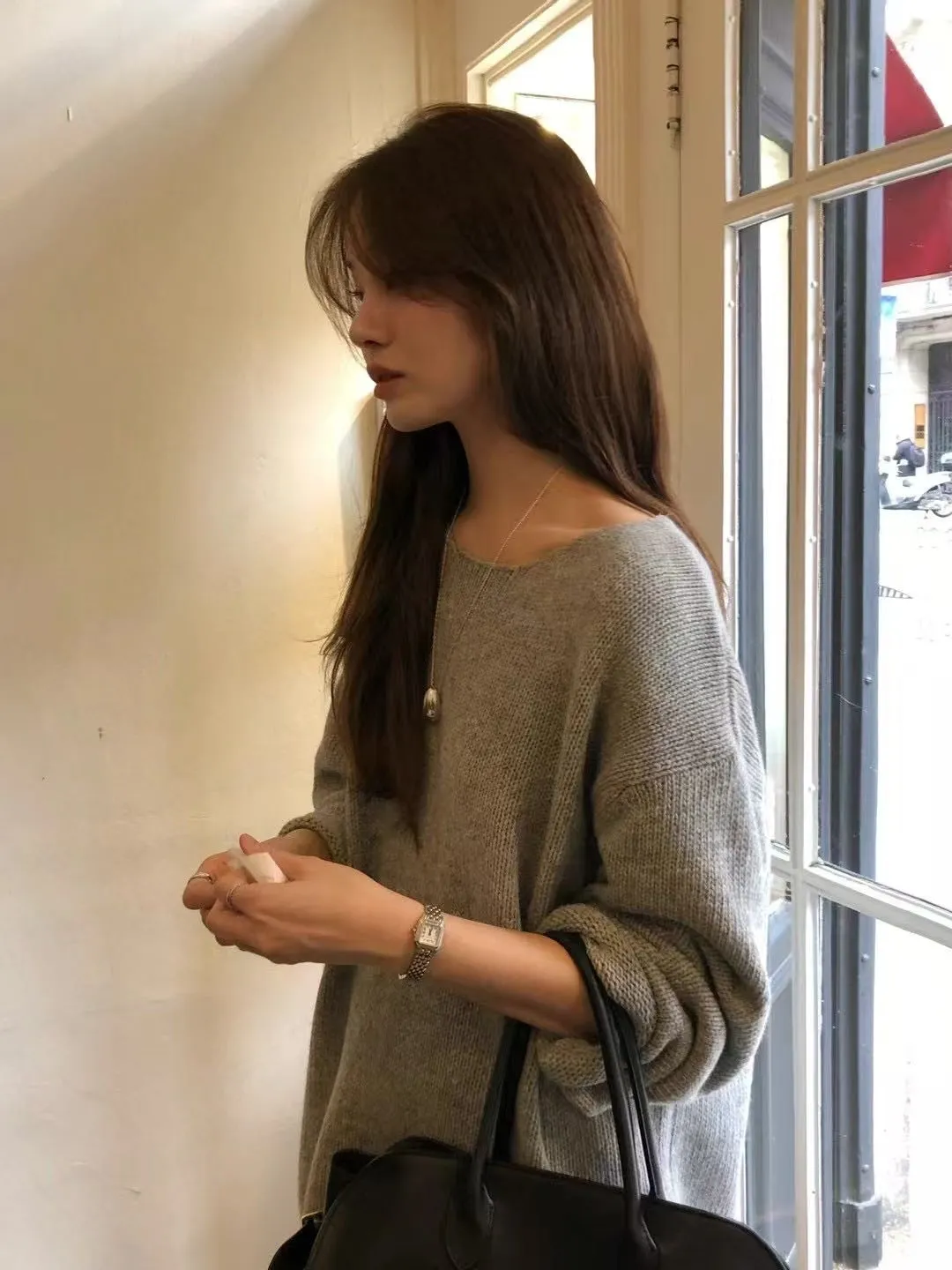 Wool knit top