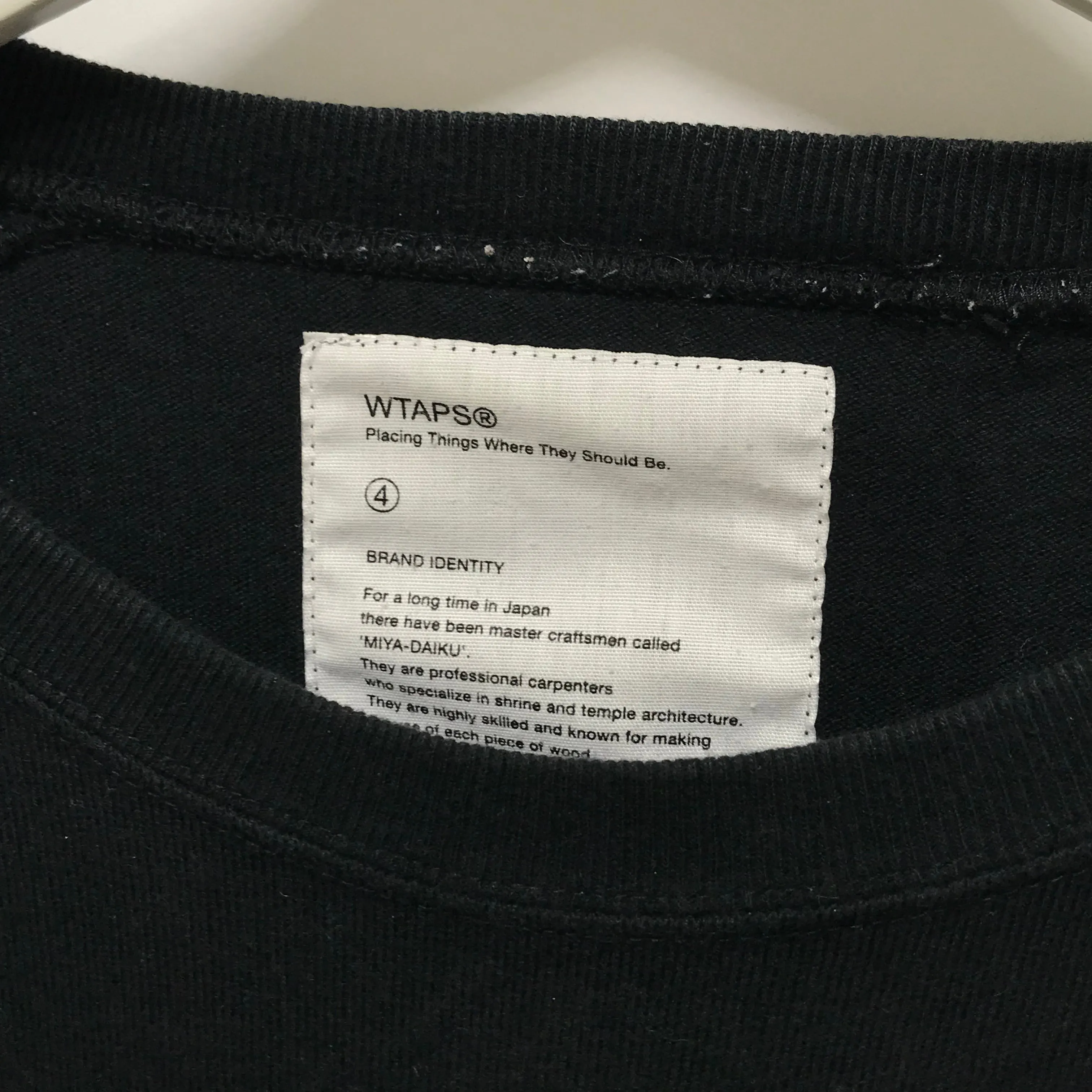 [XL] WTAPS QB 3/4 TEE BLACK