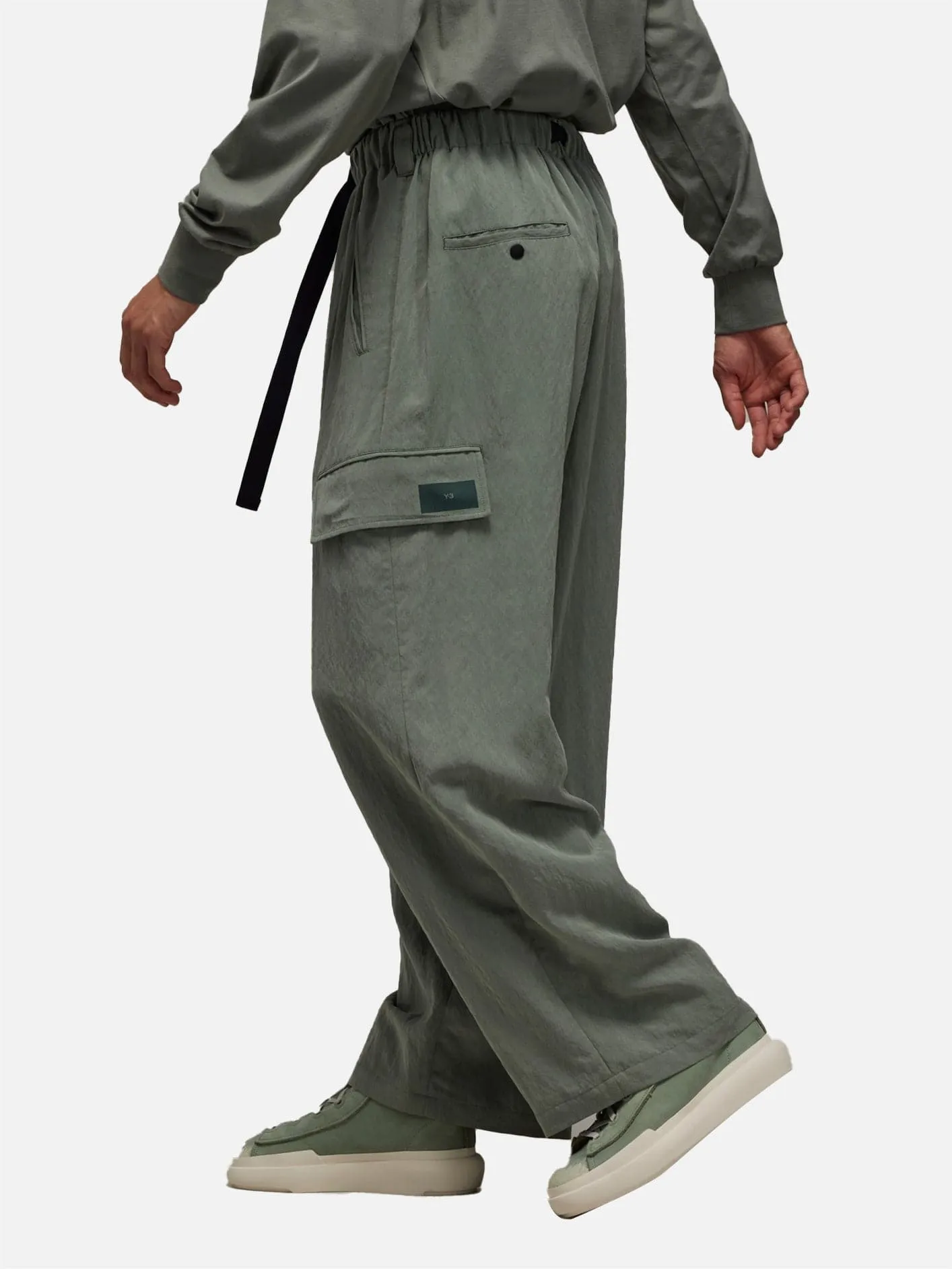 Y-3 Wide Cargo Pants - Stone Green
