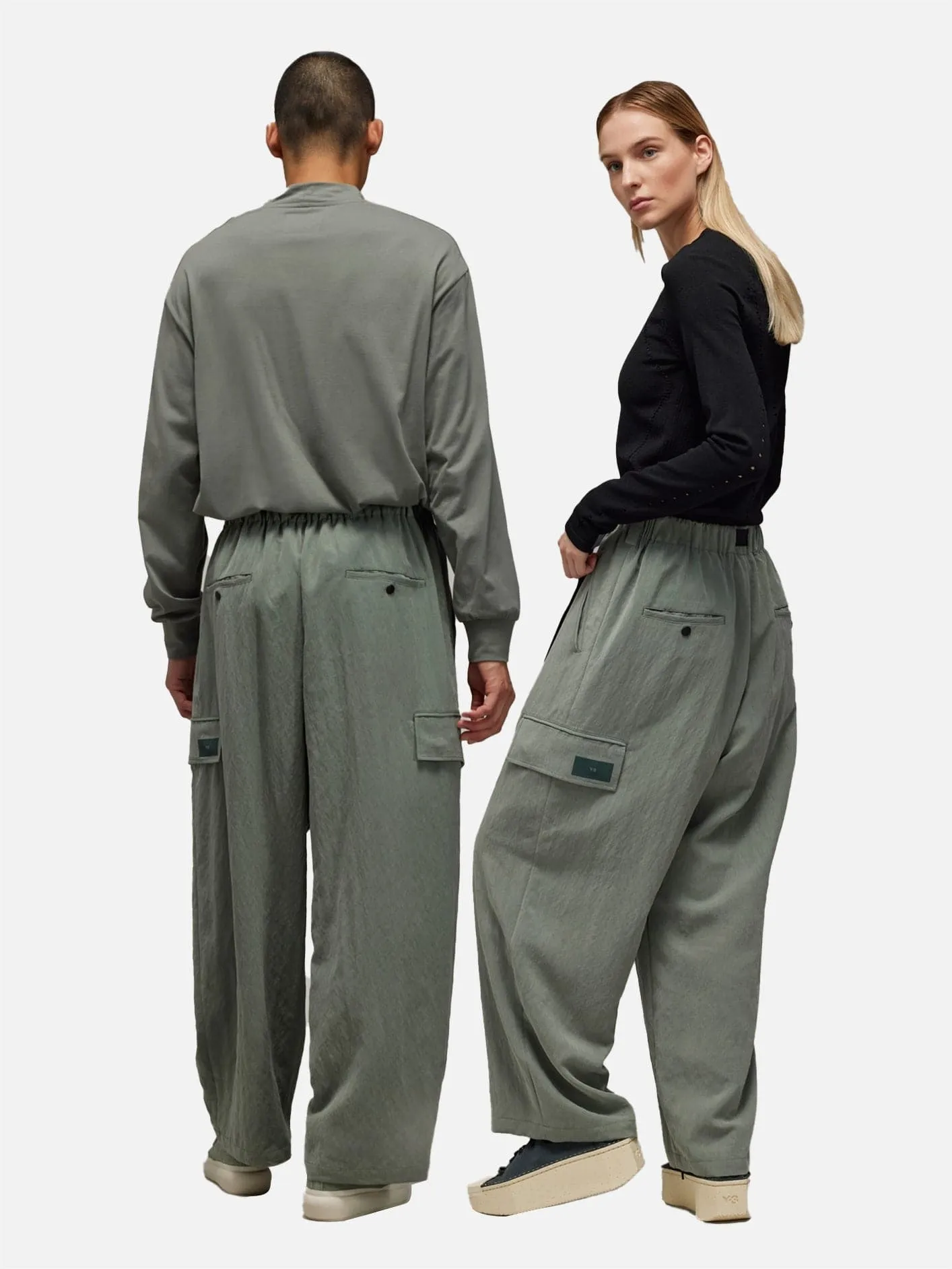 Y-3 Wide Cargo Pants - Stone Green
