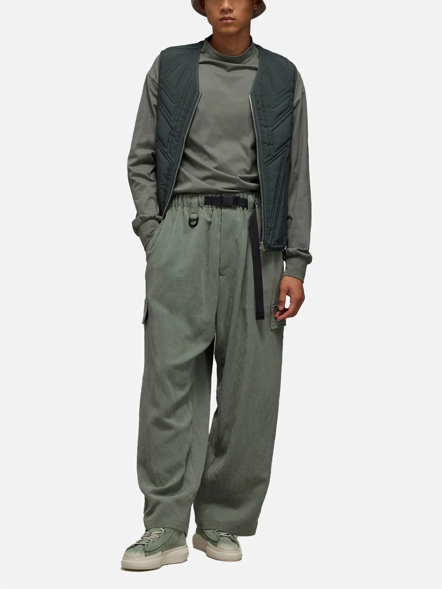 Y-3 Wide Cargo Pants - Stone Green