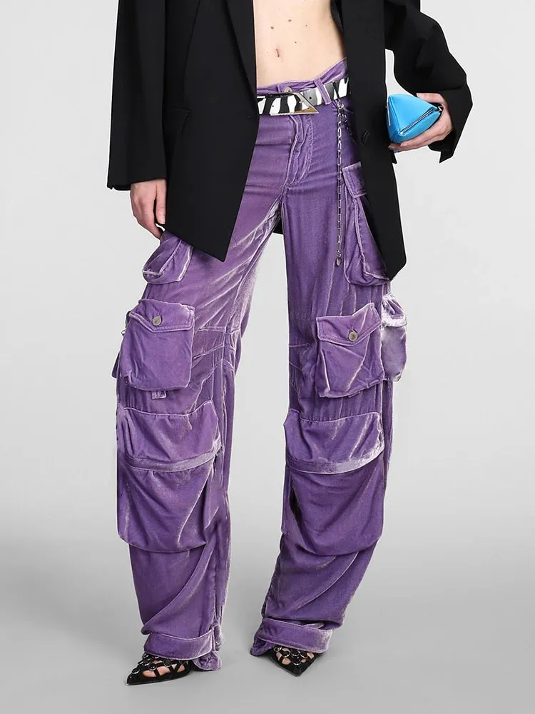 Y2K Velvet Cargo Pants