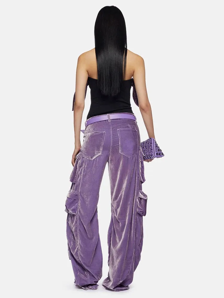 Y2K Velvet Cargo Pants