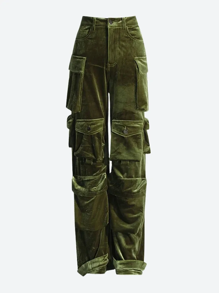Y2K Velvet Cargo Pants