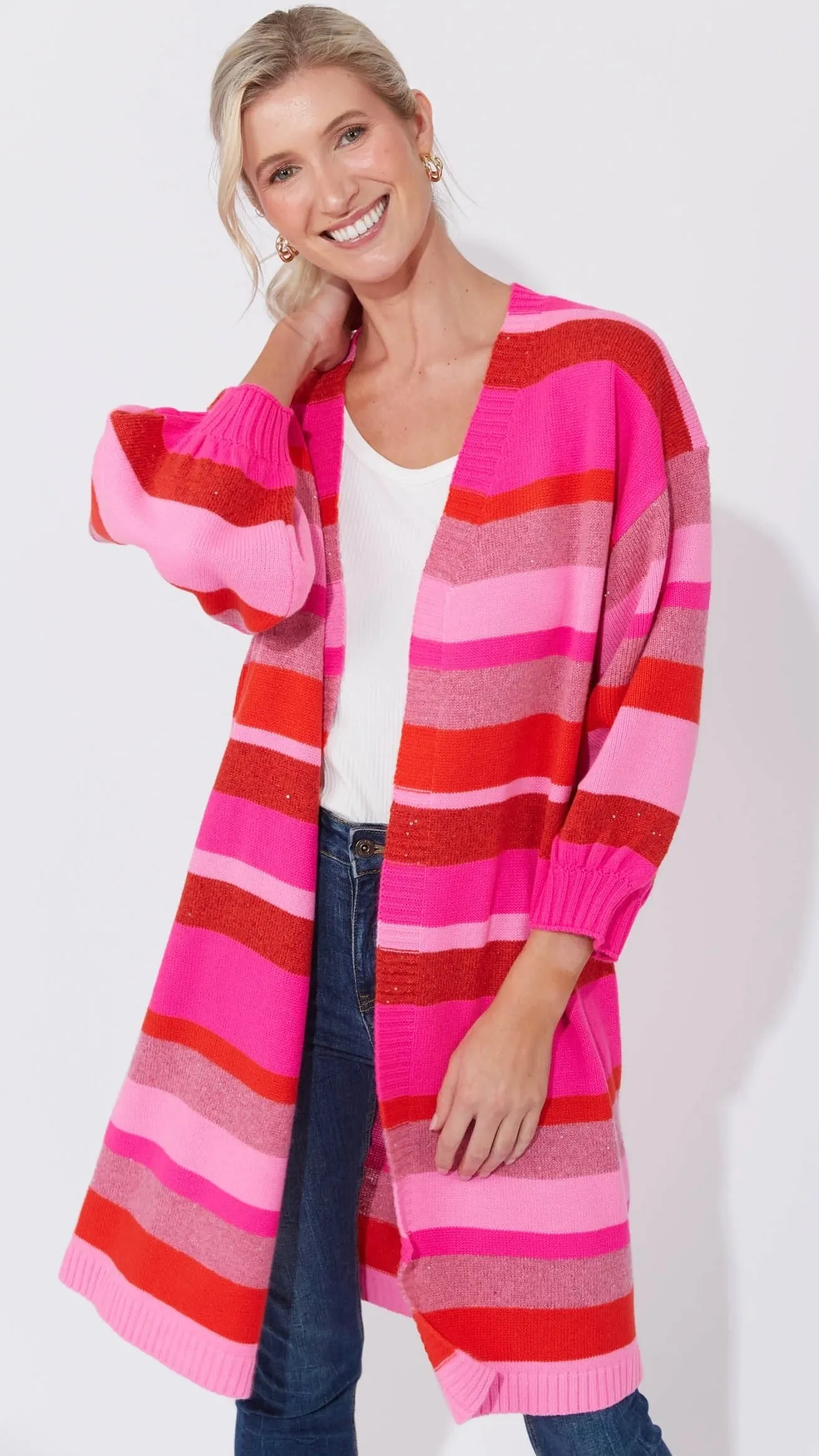 Yuma Cardigan - Chilli/Pink